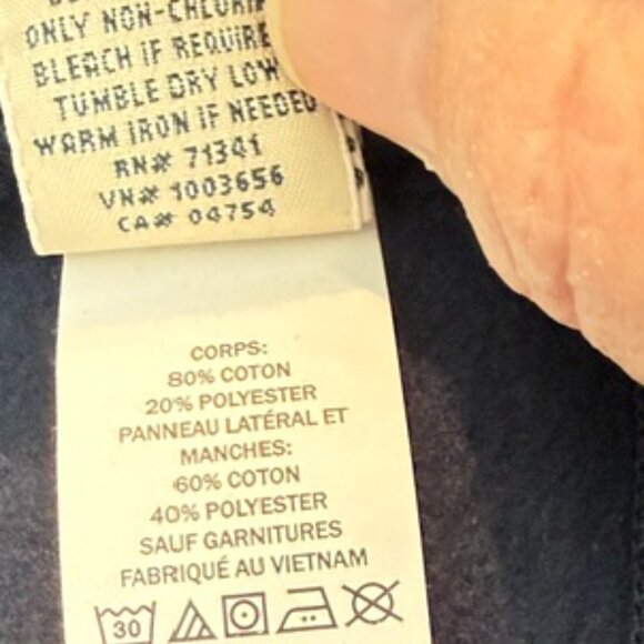 L.L.Bean Navy Quilted Sweatshirt, Full-Zip, company logo, NWT, Mens Size L - Picture 12 of 13